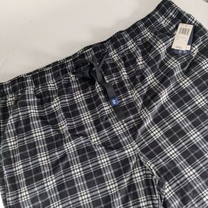 Izod Men's 3XLT Straight Leg Black White Plaid Pajama Lounge‎ Pants NWT